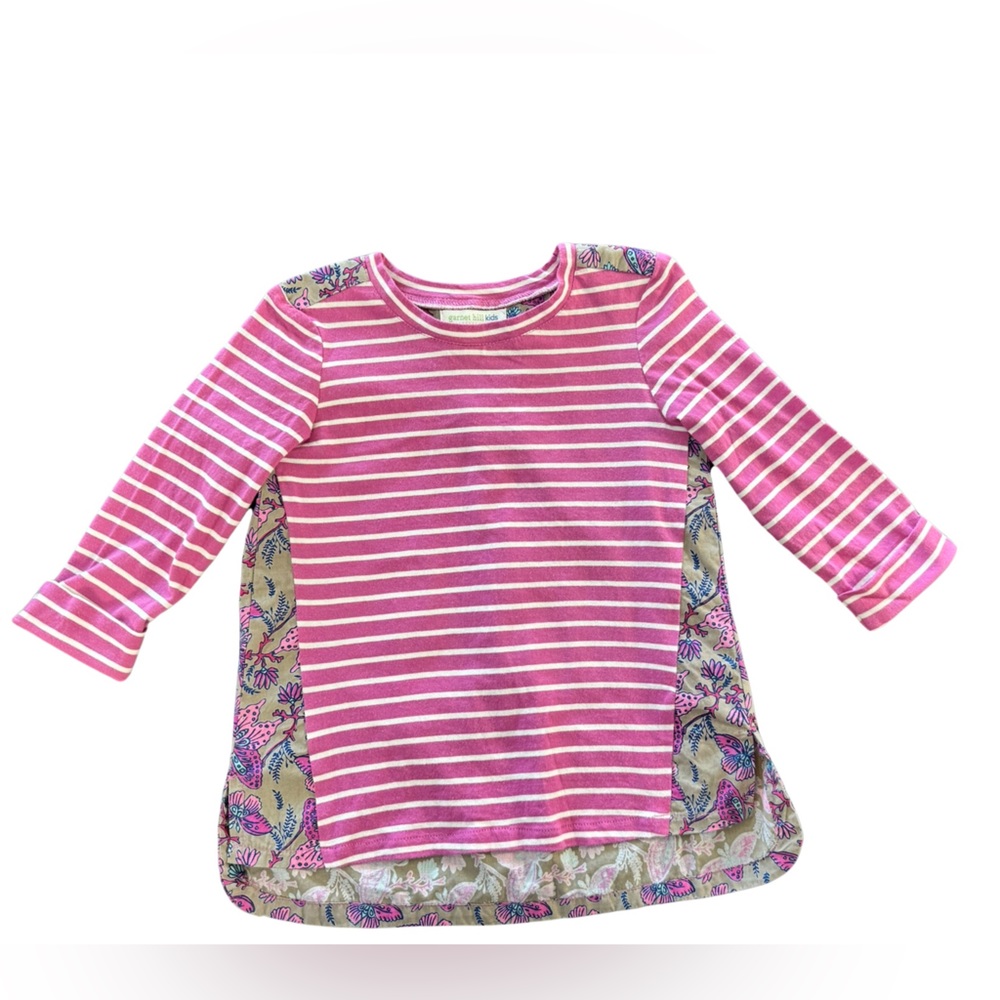 Girls Garnet Hill Kids Long Sleeve Shirt, Medium, Pink/Purple, Stripes, …